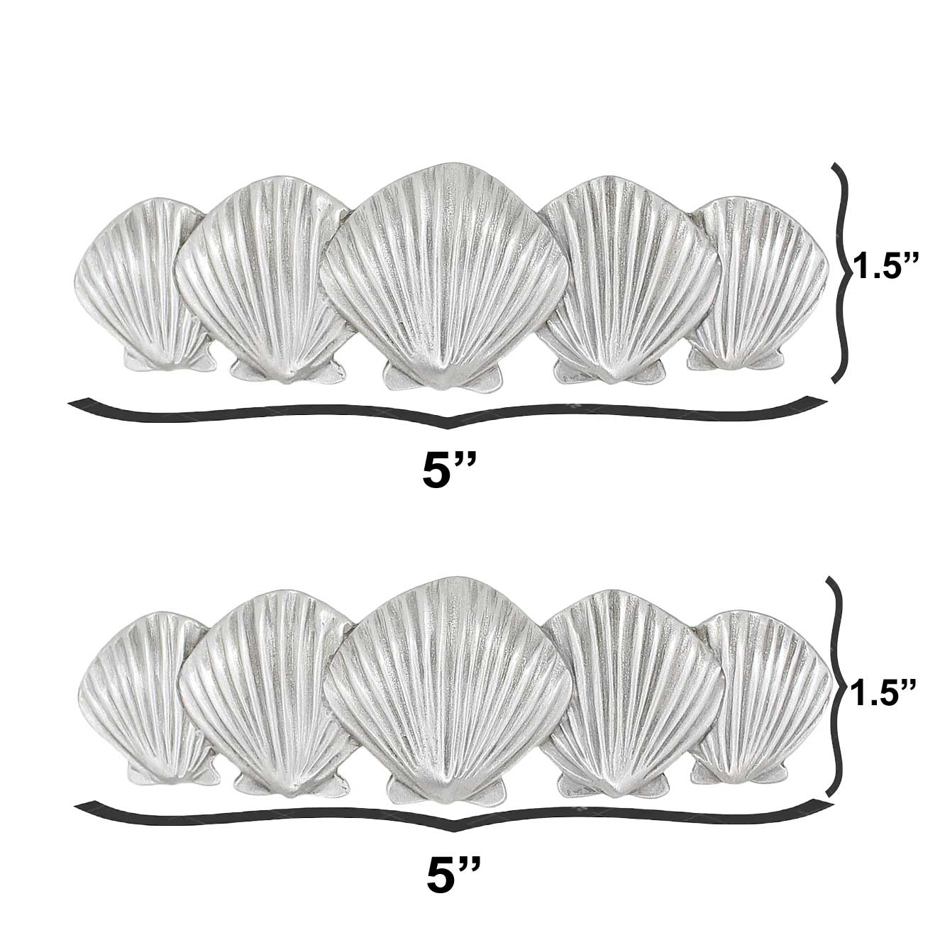 Sea Shell Drawer Pulls - Horizontal - 2-pack