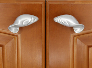 Manatee Knob Set installed on cabinet doors