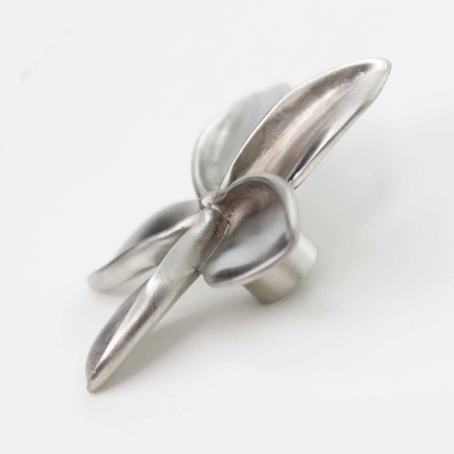 Large Plumeria Cabinet Knob, angled view