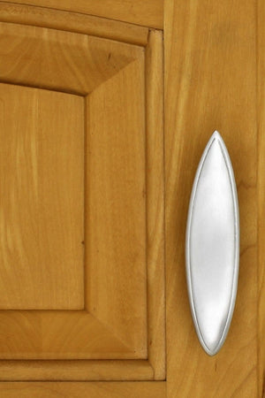 Medium Surfboard Cabinet knob installed on cabinet door