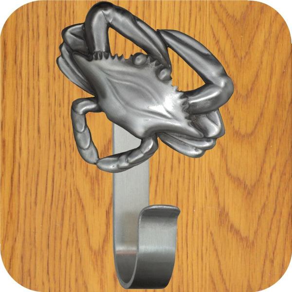Crab towel hook - brushed nickel
