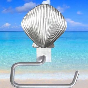 Scallop Shell Toilet Paper Hanger - Sea Life Cabinet Knobs