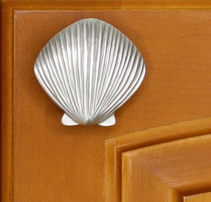Scallop Seashell Cabinet Knobs for Coastal Kitchen or Bathroom Decor | Sea Life Cabinet Knobs