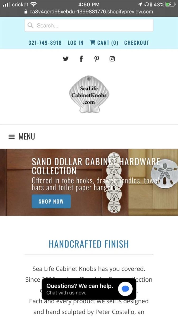 Sea Life Cabinet Knobs new website! | Sea Life Cabinet Knobs