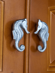 Seahorse cabinet knobs installed
