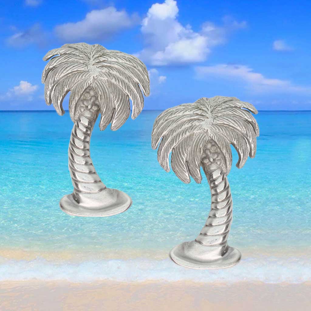 Left and right leaning palm tree cabinet knobs