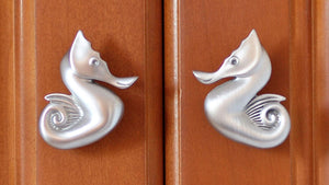 Smooth Seahorse Cabinet Knobs - Matched Pair