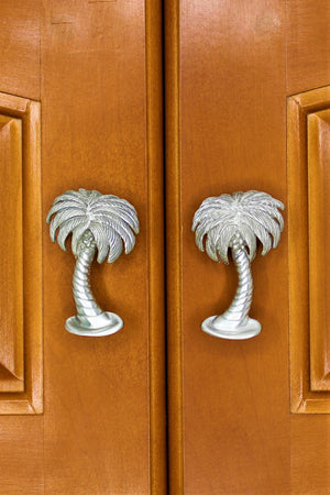 Palm Tree Cabinet Knobs - Matched Pair