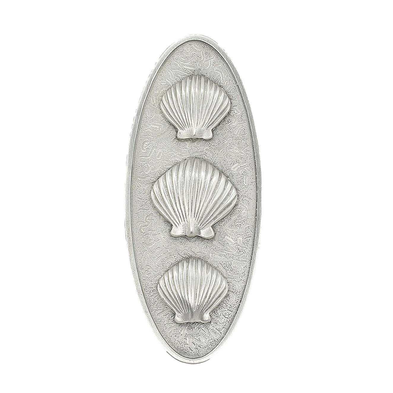 Scallop Shell Cabinet Handle, Textured Bezel, Beach Cabinet Handle