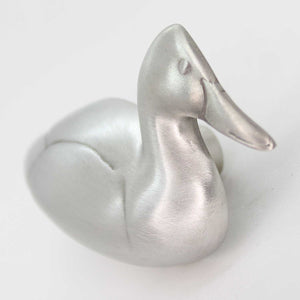 Canvasback duck knob-angled view