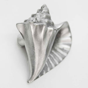 Conch shell knob - right flange - angled view