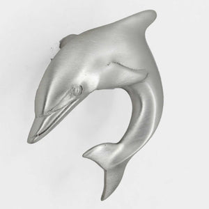 Large Dolphin cabinet knob - angled view