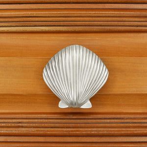 Large Scallop shell knob installed on drawer